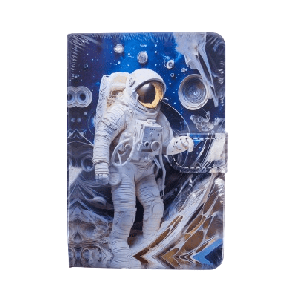 Astronaut Themed Magnetic Closure Notebook - Space Blue