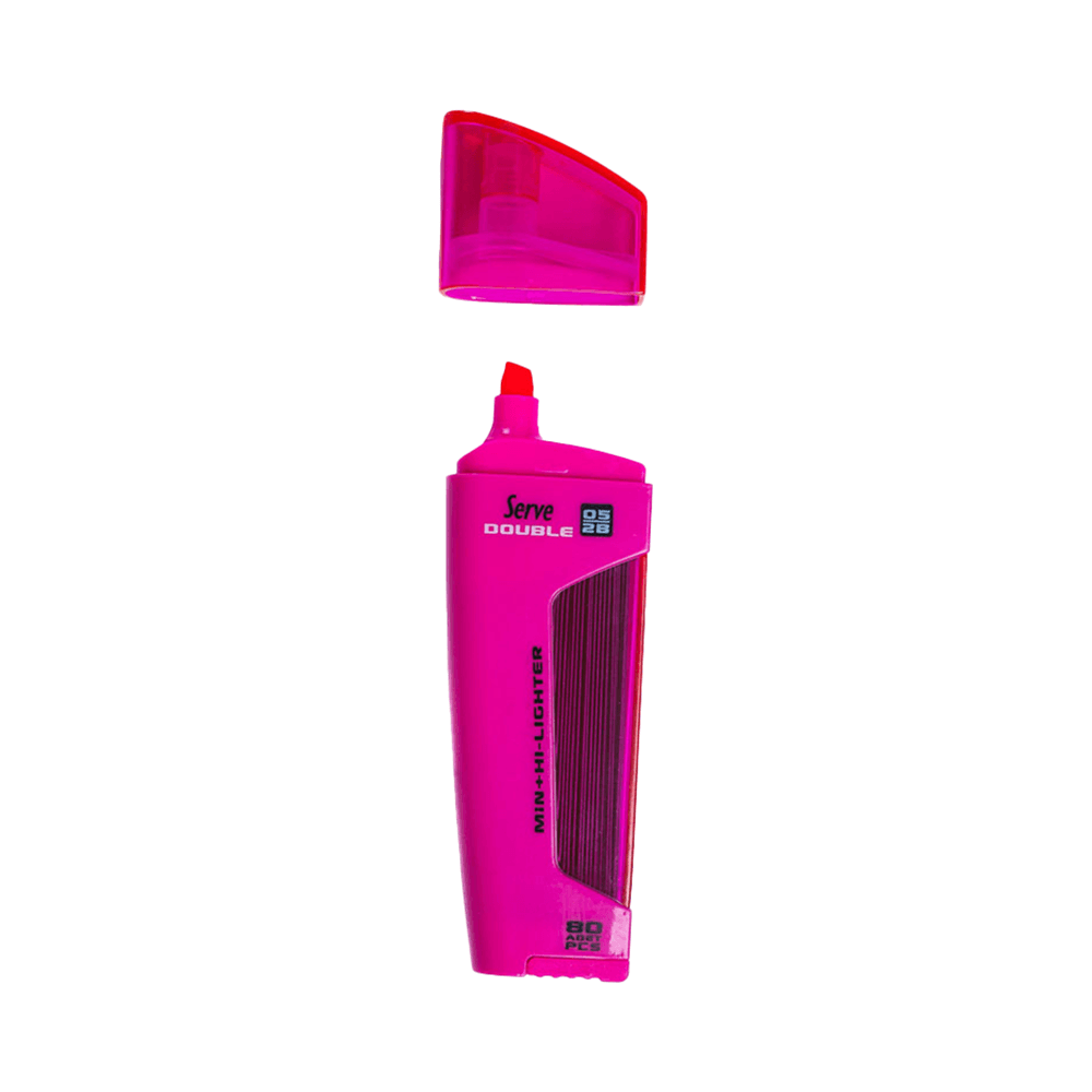 Serve 2 In 1 Highlighter With 0.5mm Pencil Lead - Pink