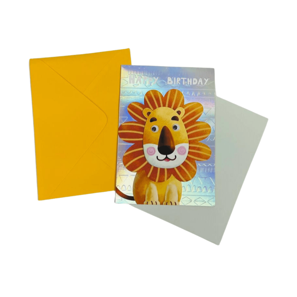 3D Lion Happy Birthday Card