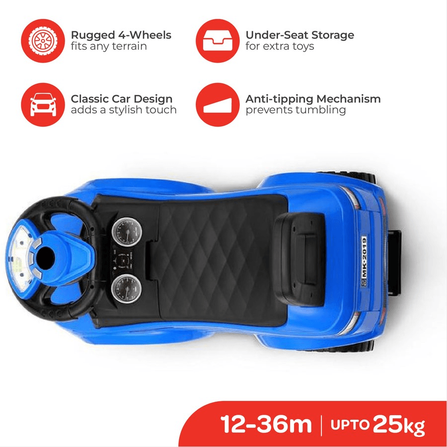 Moon Zippy Ride On Sports Car (Blue)
