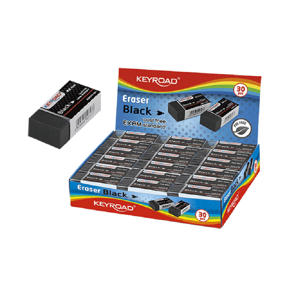 Keyroad Eraser - Black 30Pcs Kr971494