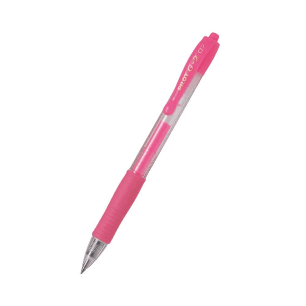 Pilot G-2 0.7mm Gel Roller Ballpoint Pen - Neon Pink 12077