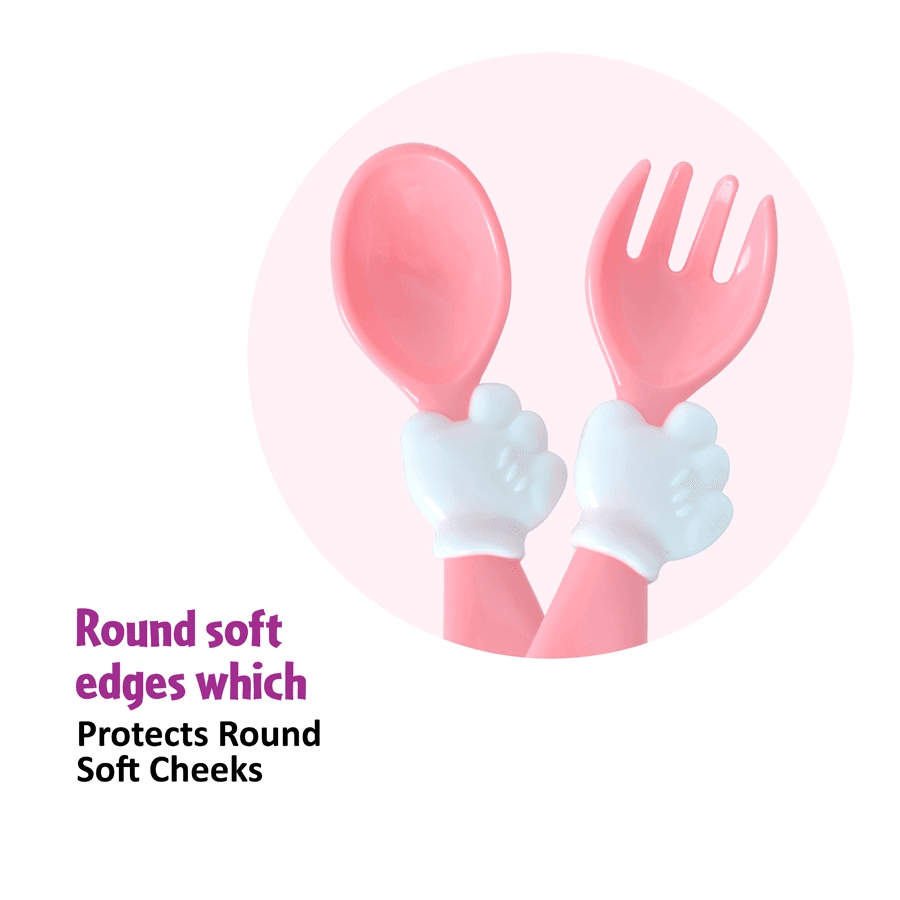 Disney Minnie Dinnerware Reusable Fork & Spoon (Pink)