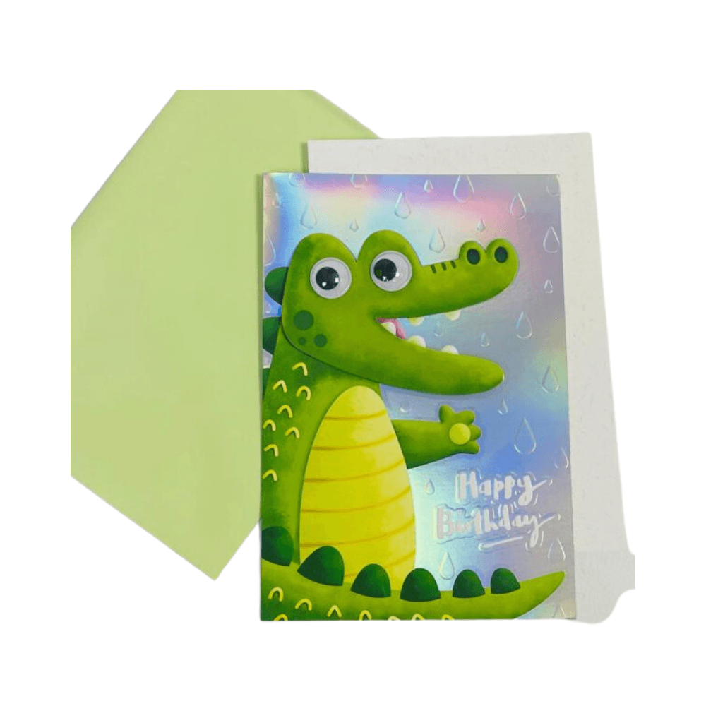 3D Crocodile Happy Birthday Card