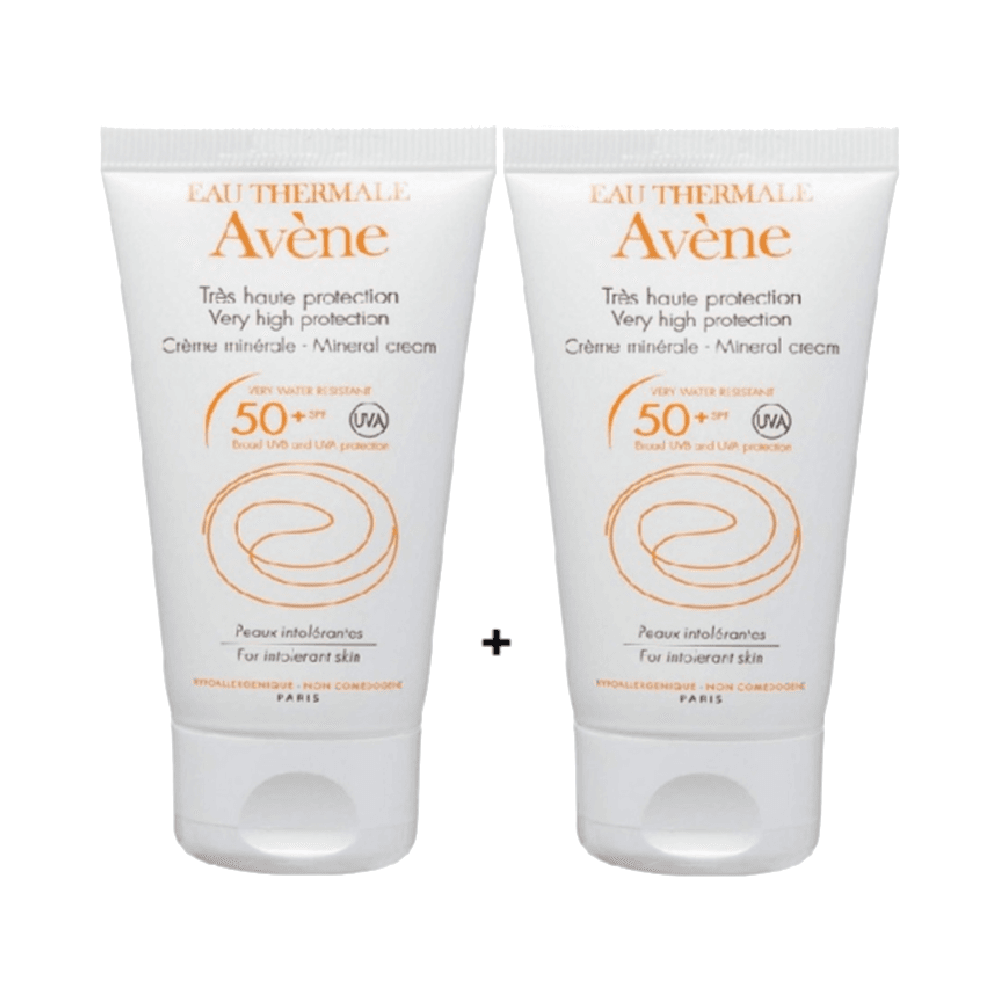 Avene SPF 50+ Sun Mineral Cream 50ml 1+1 Offer Pack
