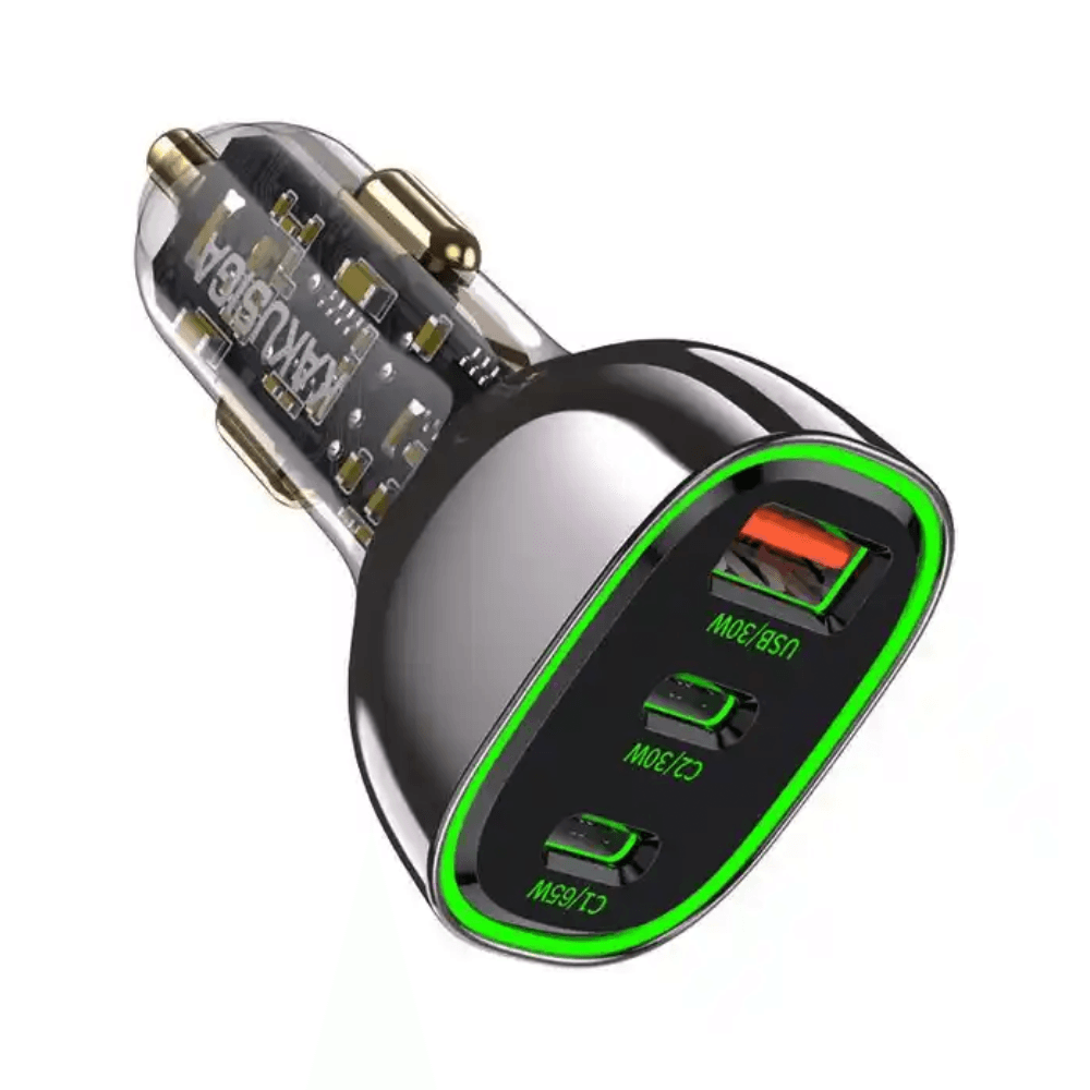 Kaku KSC-695 65W Triple Port Car Charger with Dual USB-C & USB-A Outputs