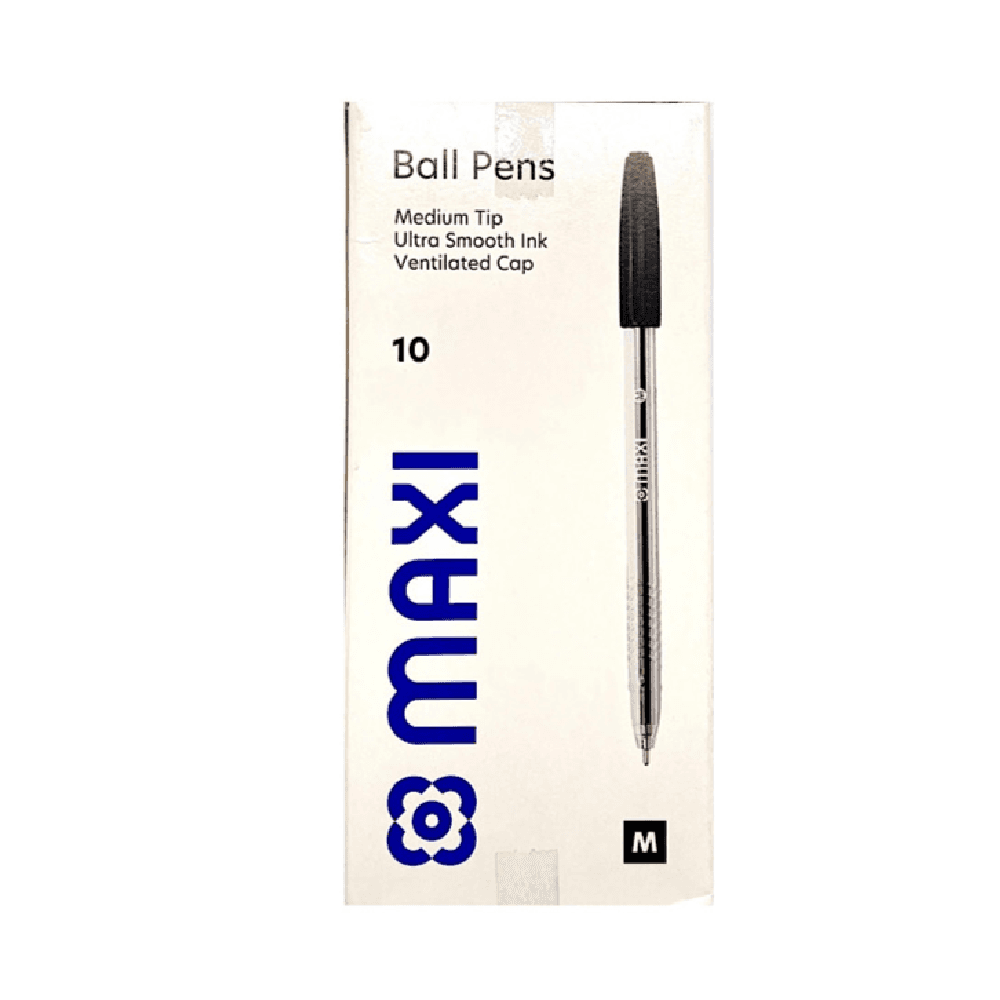Maxi Ball Pen Tip Medium 10Pcs - Black 4717 