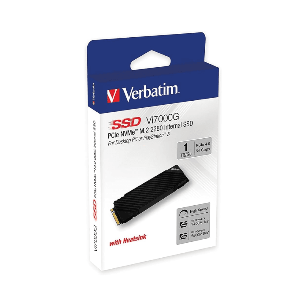 Verbatim 1TB SSD Vi7000 PCIe NVMe M.2 2280 Internal Solid State Hard Drive