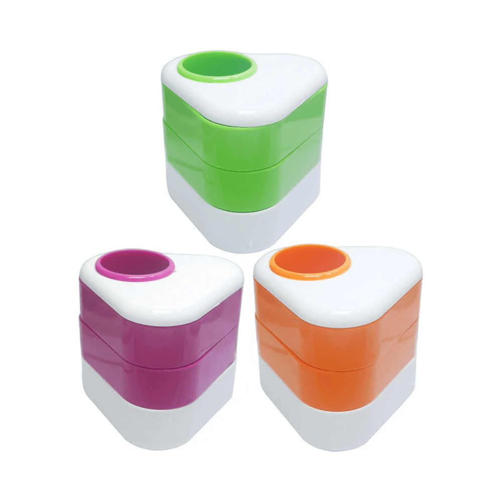 Plastic Triangle Pen Stand With Sliding Drawers