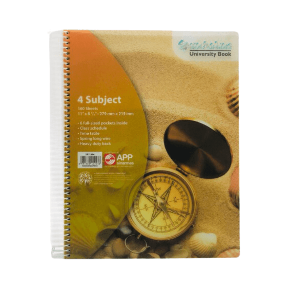 Sinarline 4 Sub Spiral Notebook 9.5 x 7 Inch Sp03398