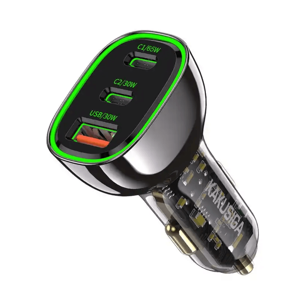 Kaku KSC-695 65W Triple Port Car Charger with Dual USB-C & USB-A Outputs