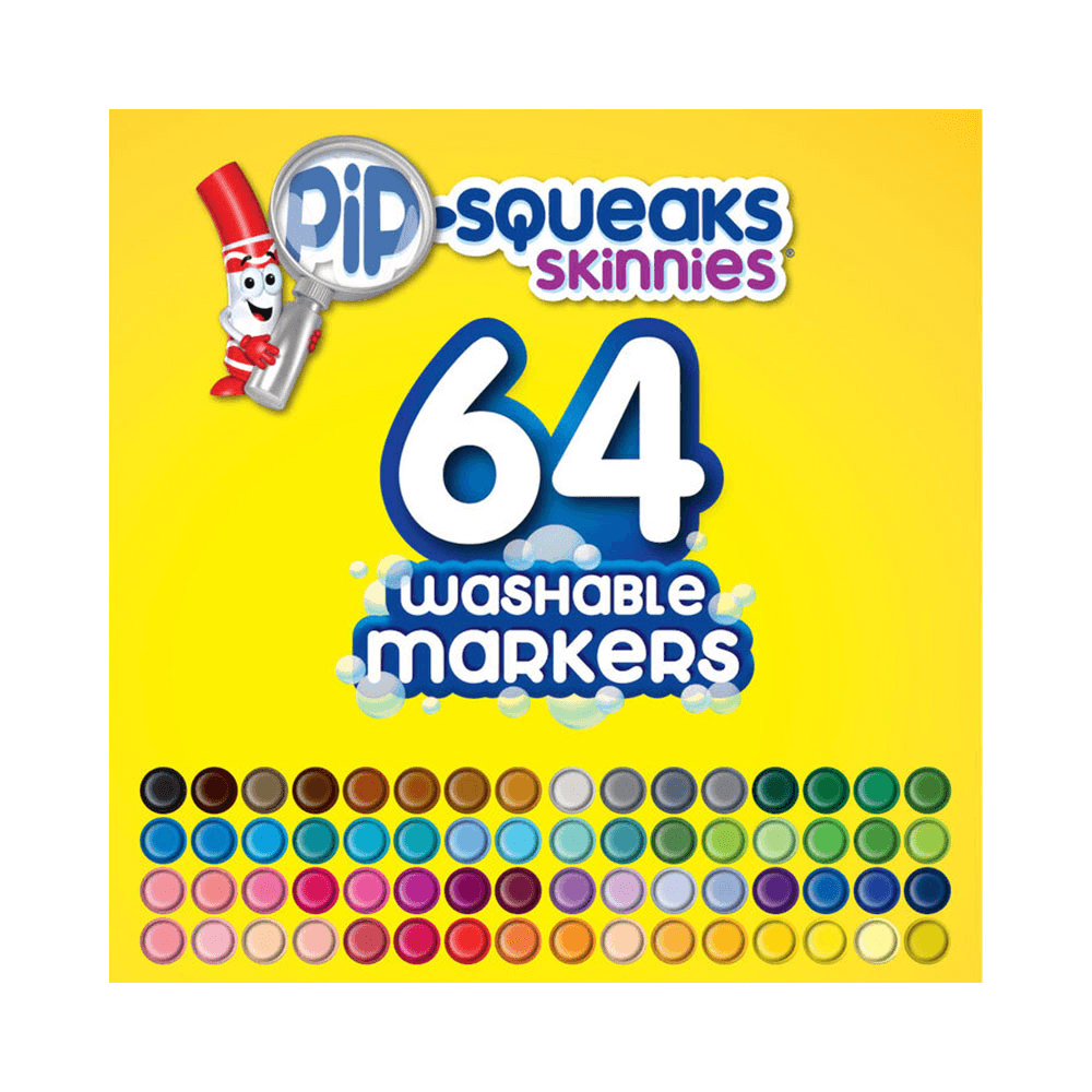 Crayola Washable Markers 64 Pcs 921378 Pip-Squeaks & Skinnies