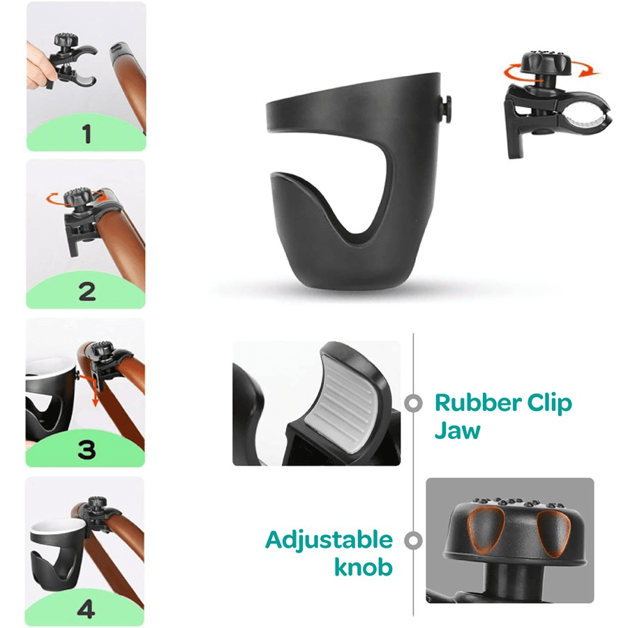 Moon Universal Cup Holder 360 Degree Rotating (Black)