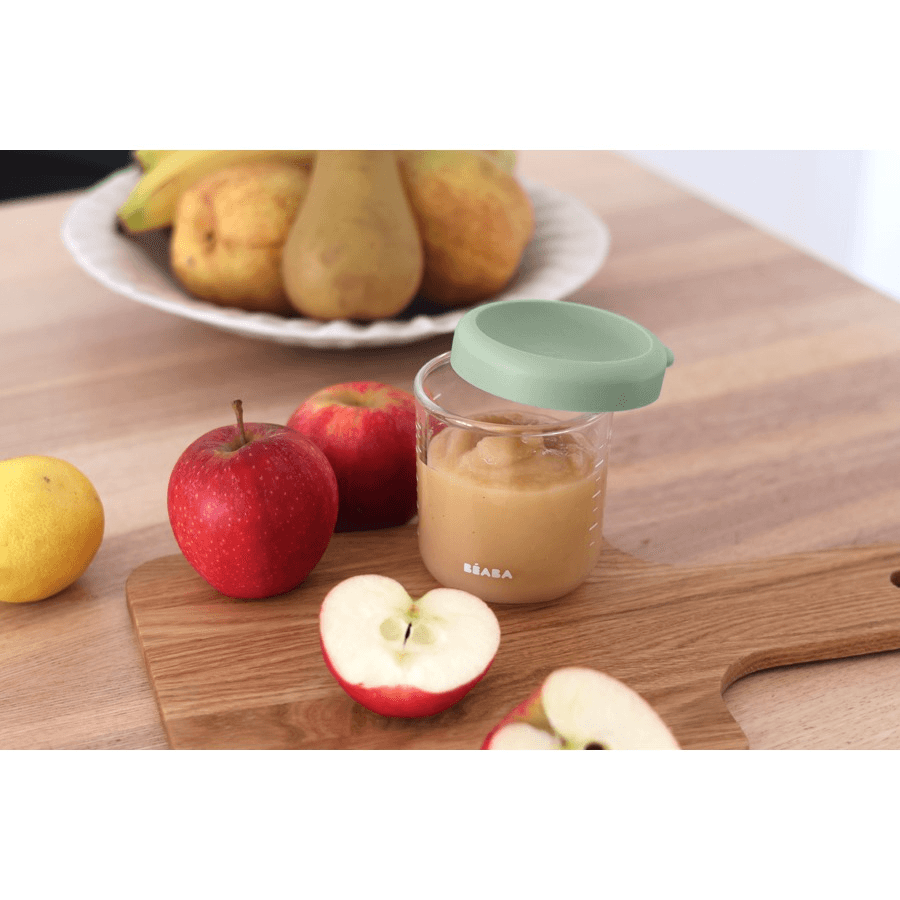 Beaba Conservative Glass Jars 250Ml (Sage Green)