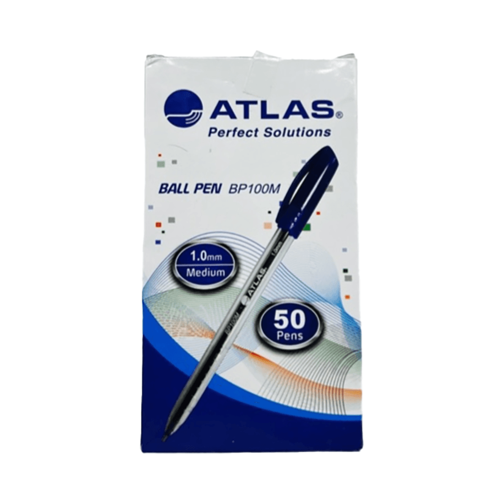 Atlas Box of Ballpoint Pen 1.0mm Medium 50 Pcs - Blue 11708