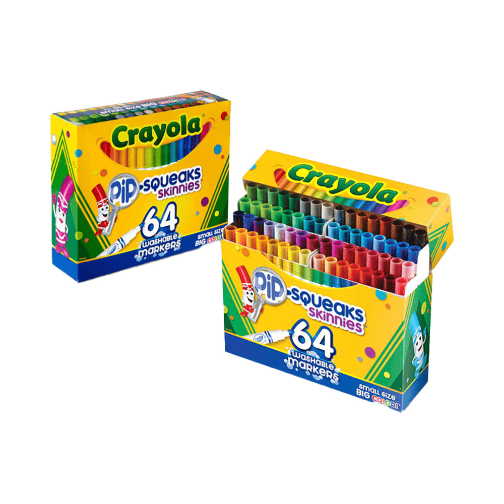 Crayola Washable Markers 64 Pcs 921378 Pip-Squeaks & Skinnies