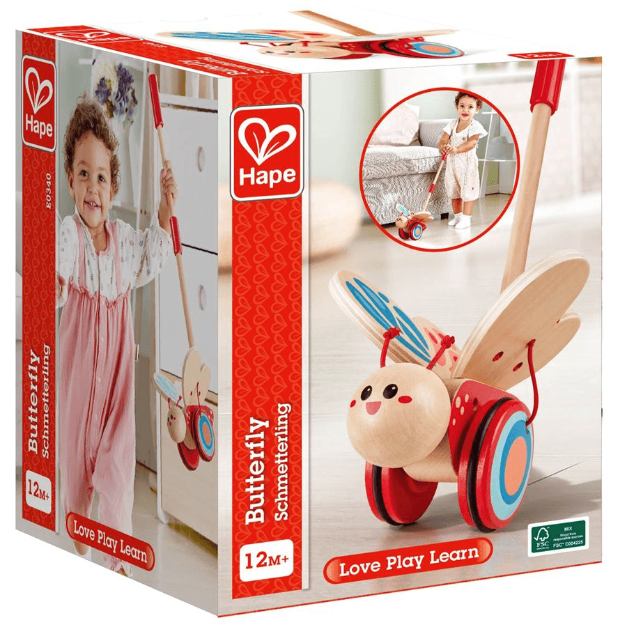 Hape Wooden Butterfly Push And Pull Toy
