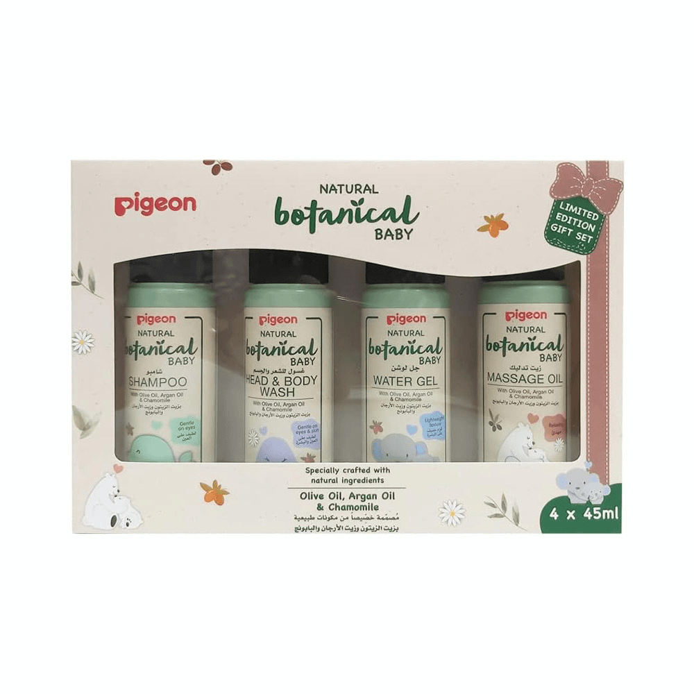 Pigeon Botanical Baby Gift Set 4Pcs (Including Shampoo, Head & Body Wash, Water Gel & Massage Oil) 45ml Each