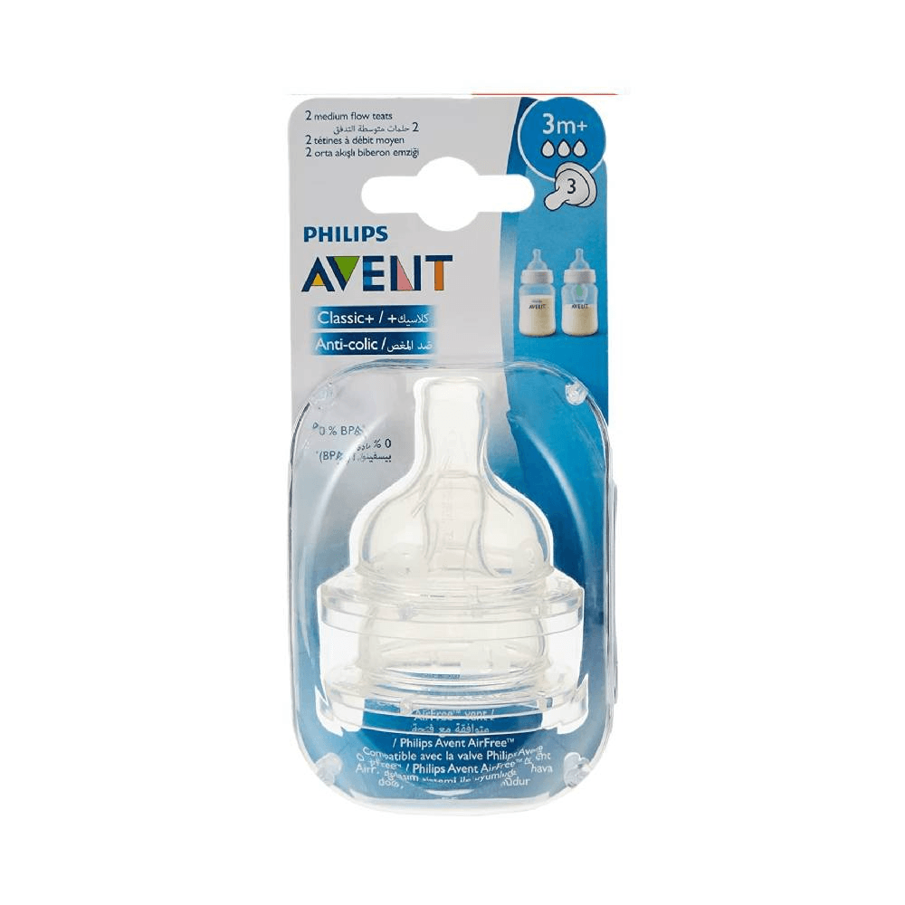 Philips Avent Classic Plus Anti-Colic Nipple For 3+ Months 2Pcs No.3 