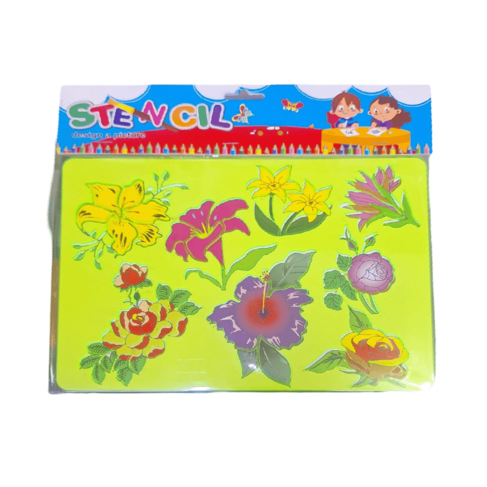Design A Picture Flower Shapes Stencil - Green