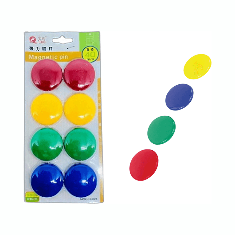 Fuqiang Round Magnet Set 40mm 8Pcs 4008 - Assorted  