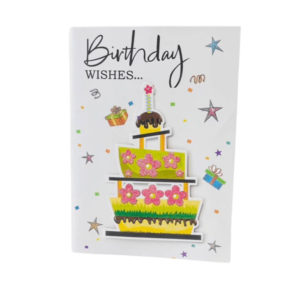 Flower Cake Musical Birthday Card 