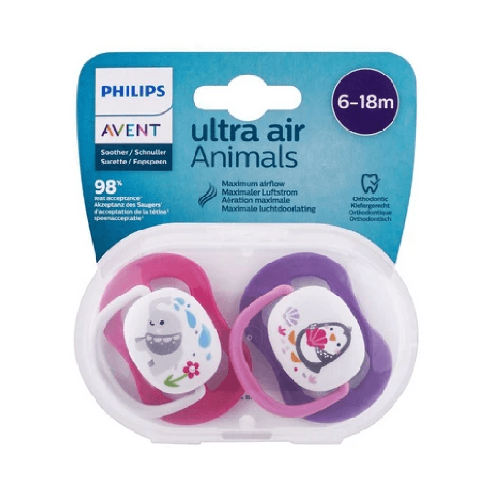 Philips Avent Ultra Air Animal Design Soother For 6-18 Months SCF080/12