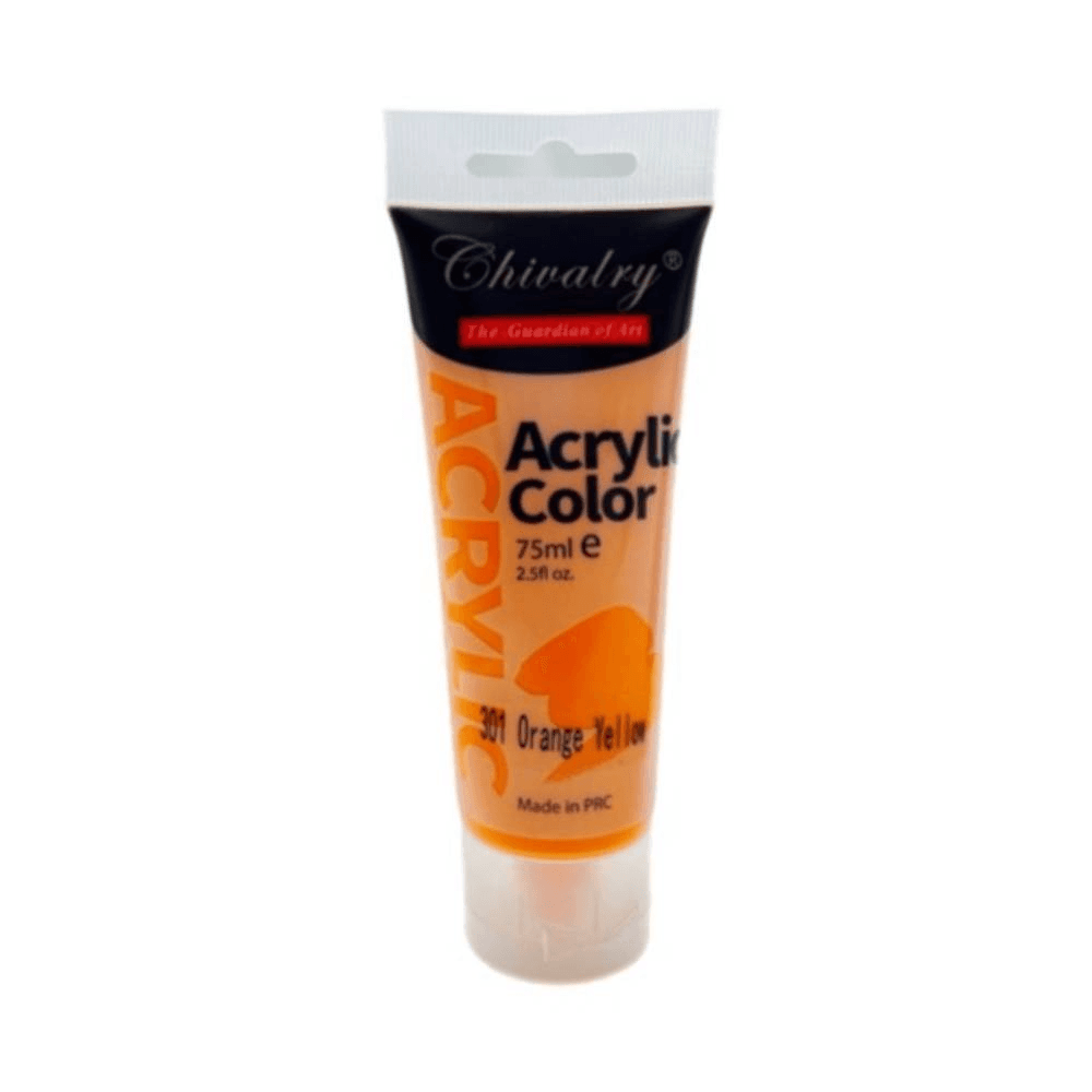 Chivalry Acrylic Color Paint Tube 75ml 1665 - Orange Yellow