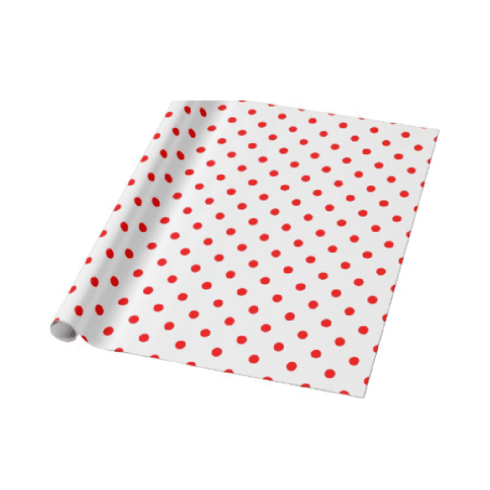 Red Polka Dots Wrapping Paper - White