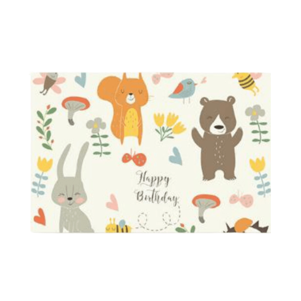 Bear & Rabbit Design Happy Birthday Card 