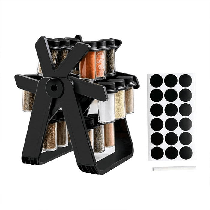 Rotating 18 Jar Kitchen Spice Rack Organizer