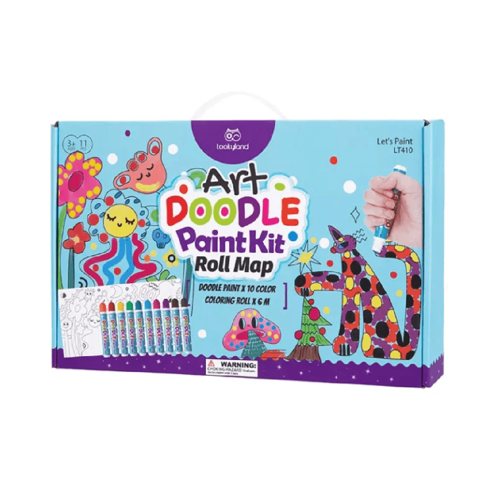 Tookyland Toy Two In One Dot Art Painting Kit & Coloring Roll 10 Colors Set