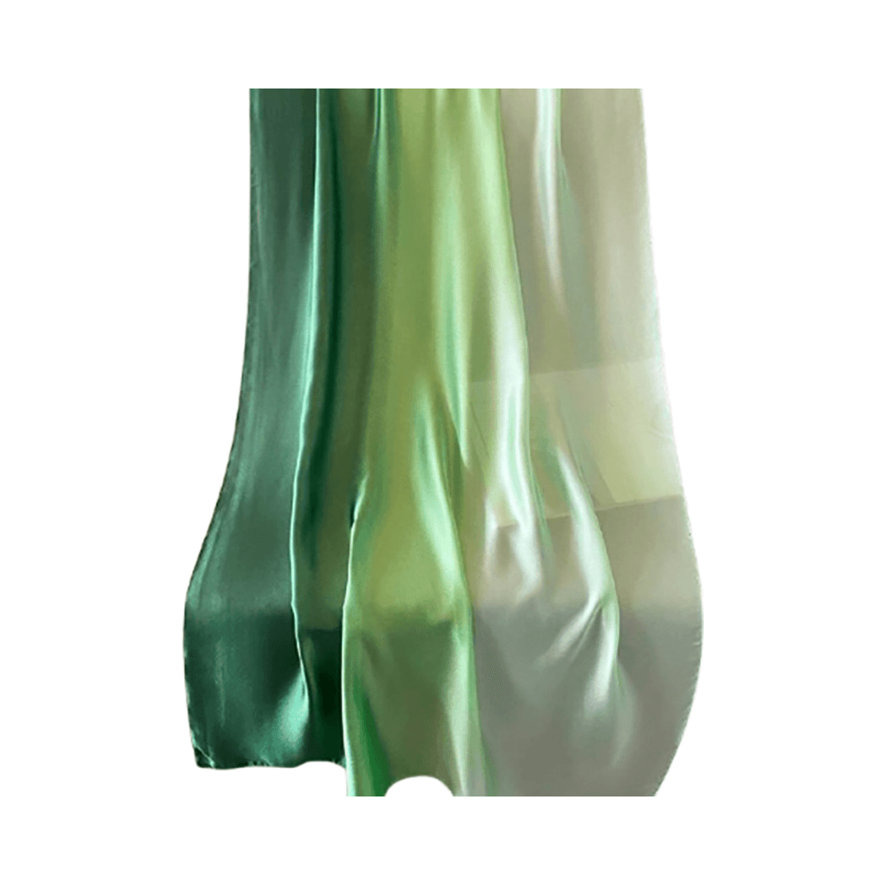 Green Ombre Satin Hijab Scarf for Women