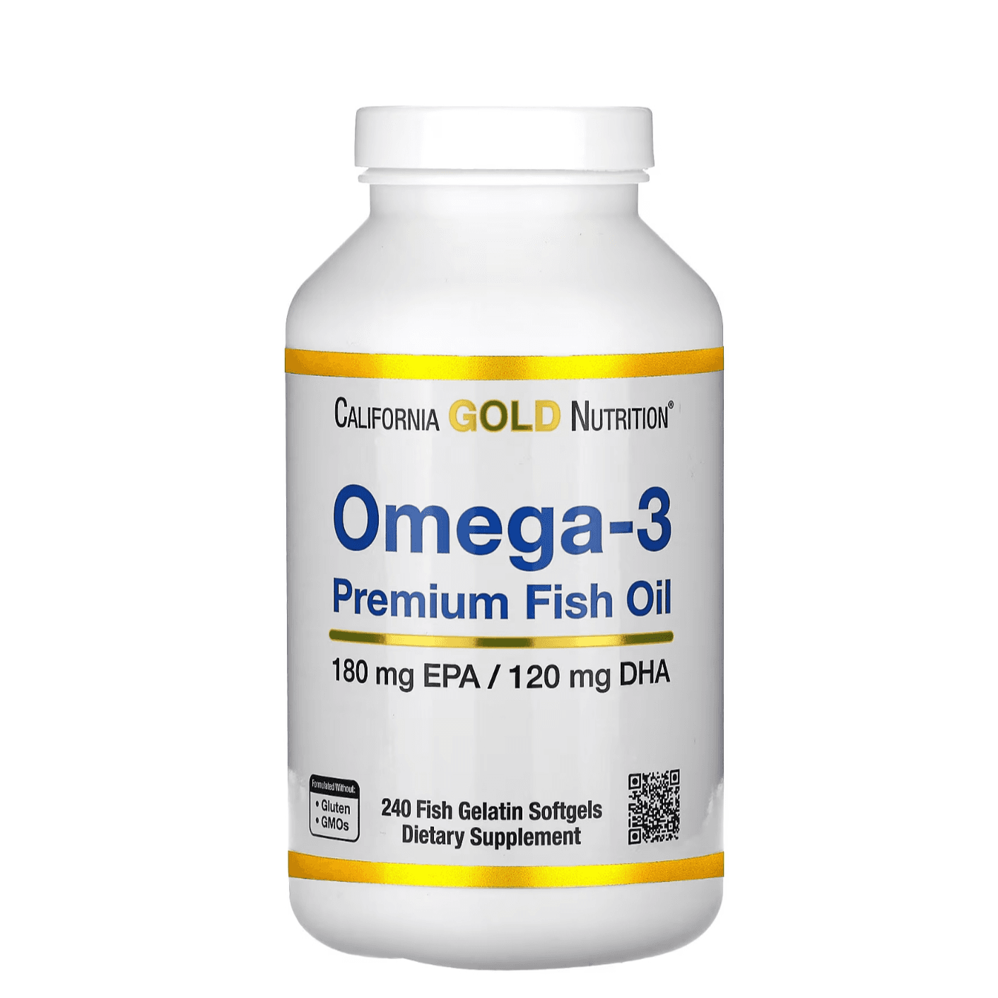 California Gold Nutrition Omega 3 Premium Fish Oil 240 Fish Gelatin Soft gels