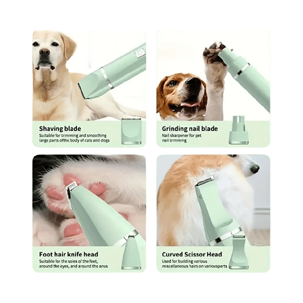 4-in-1 USB Rechargeable Pet Grooming Kit for Cats and Dogs