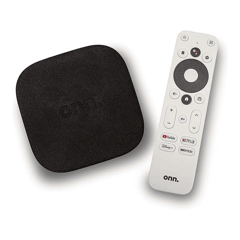 Onn. Android Tv 4K Uhd Streaming Device With Voice Remote Control & Hdmi Cable