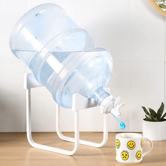 Portable Stainless Steel Water Bottle Jug Dispenser Stand-WHITE