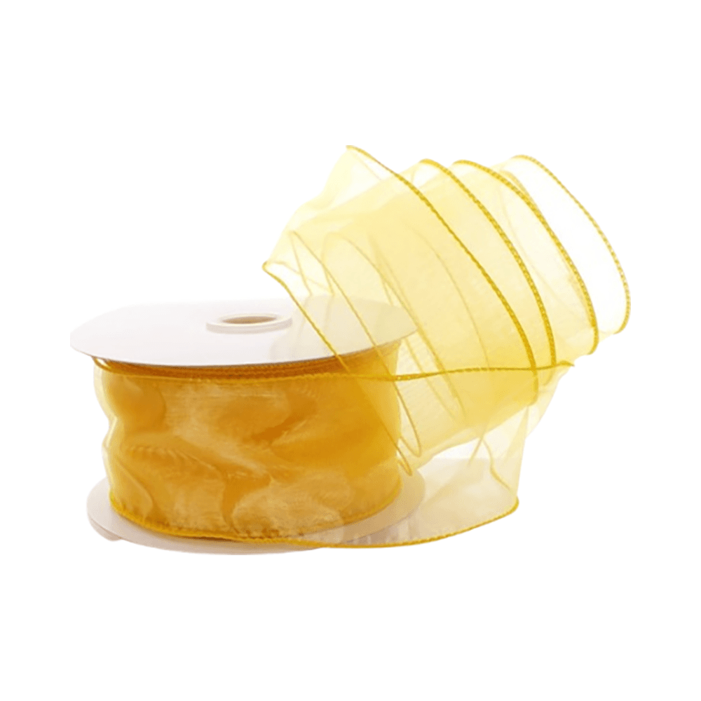 Wired Organza Ribbon - Gold