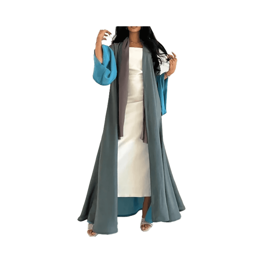 Chic Two-Sided Abaya for Women - Blue