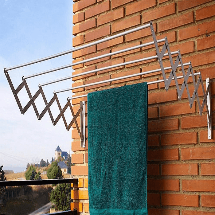 5-Bar Wall Mounted Extendable Clothes Hanger