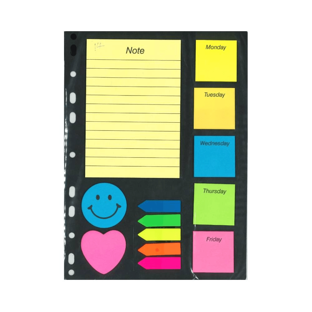 Multi Color Sticky Note Organizer Sheet