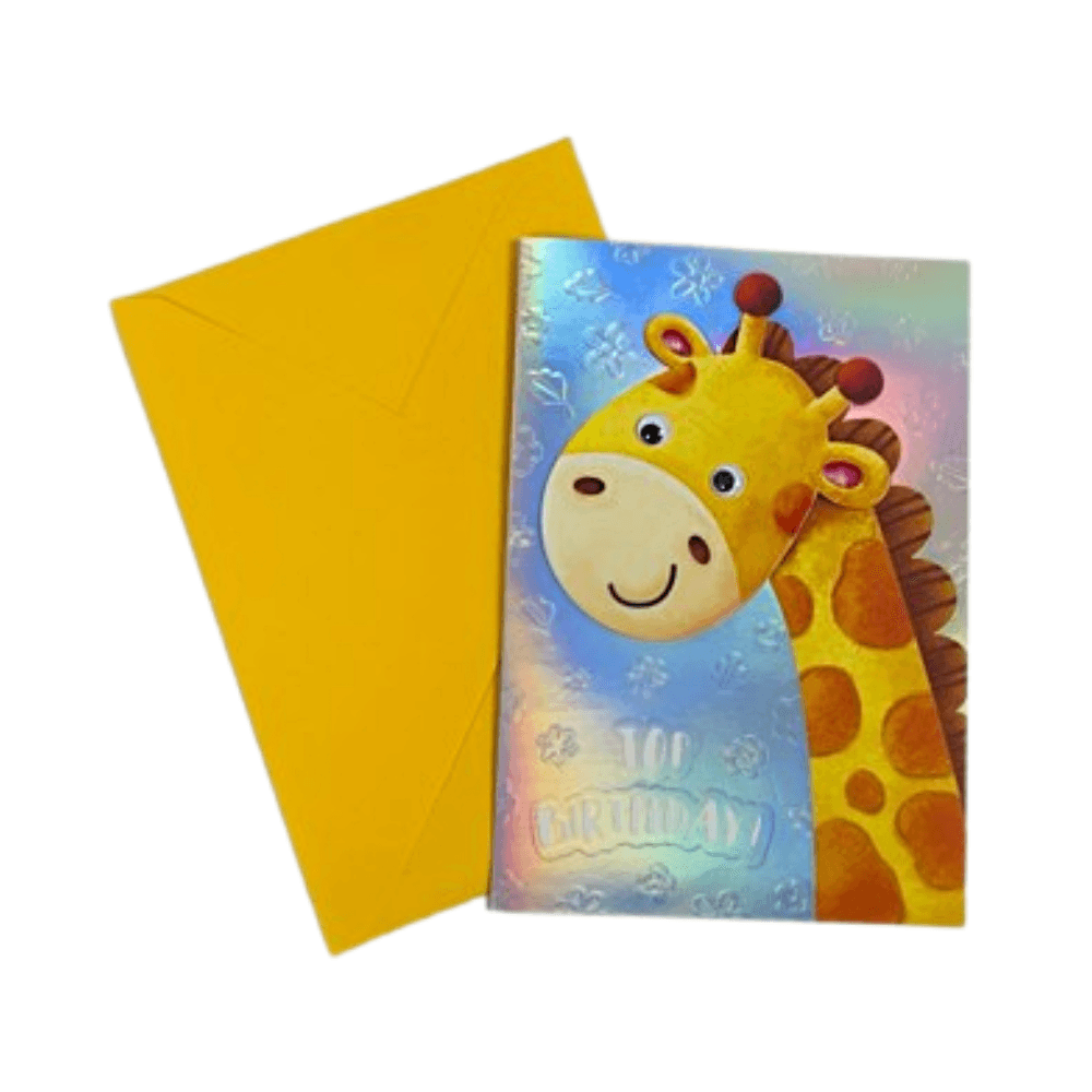 3D Giraffe Top Birthday Card