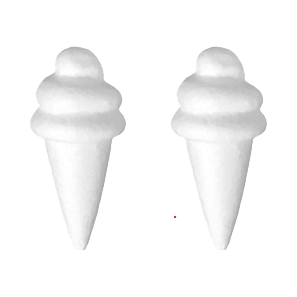 Ice Cream Shape Thermocol Pack 2Pcs 15x5cm - White