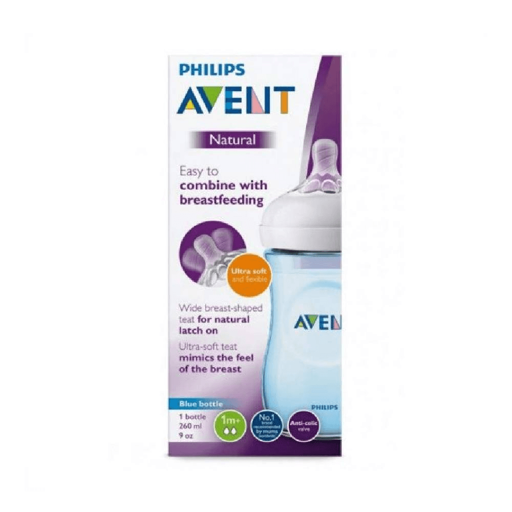 Philips Avent Natural Plastic Feeding Bottle 260ml - Blue
