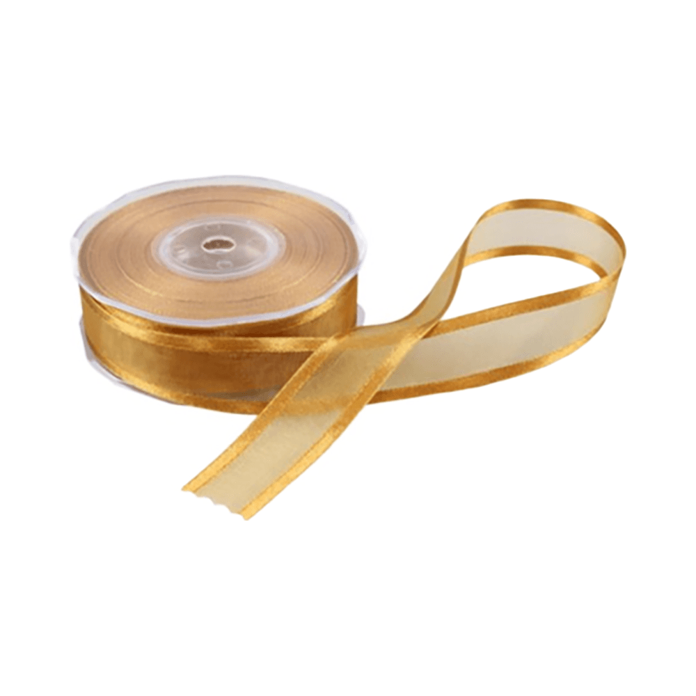 Organza Satin Edge Ribbon - Gold