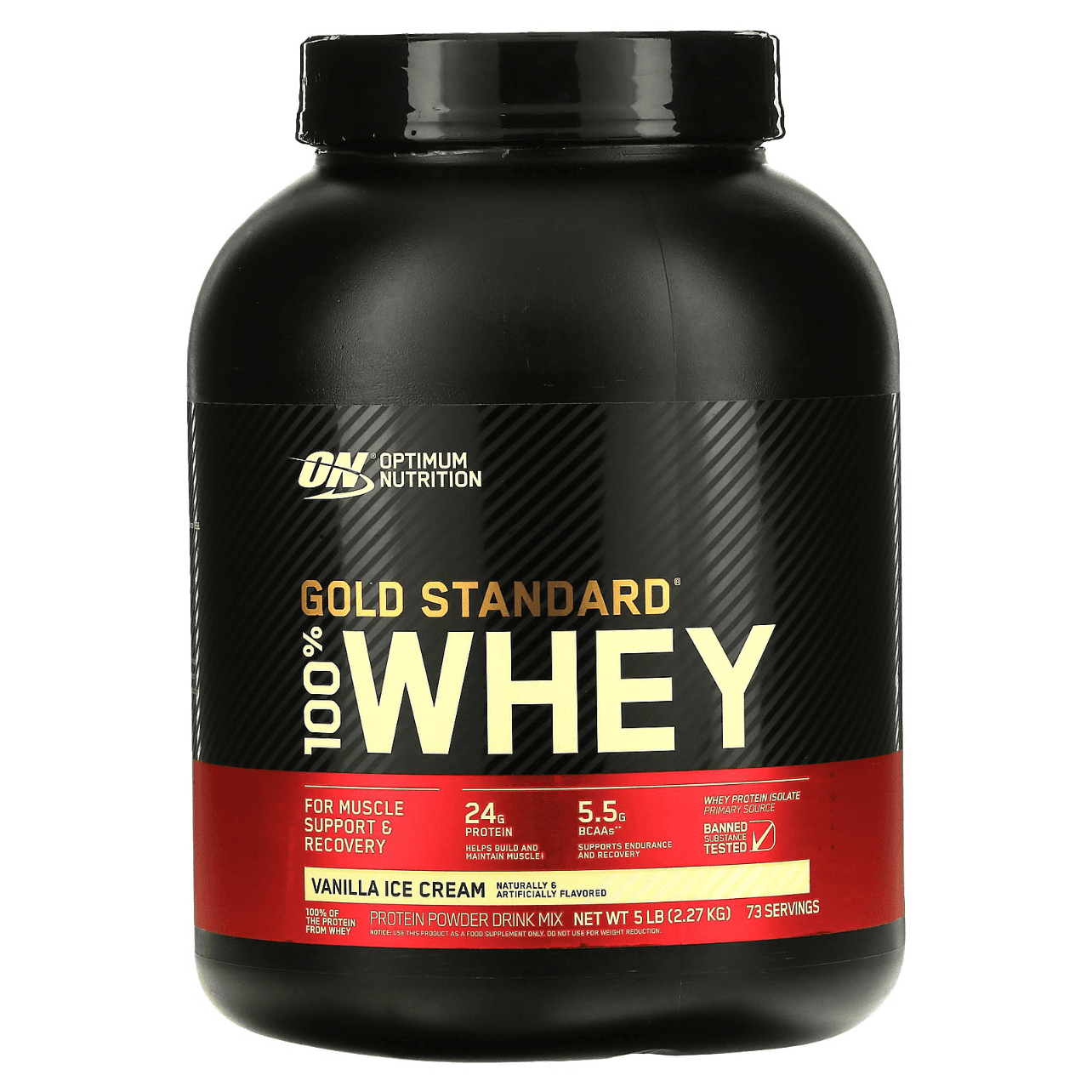 Optimum Nutrition, Gold Standard Whey, 5 Lb, Vanilla Ice Cream