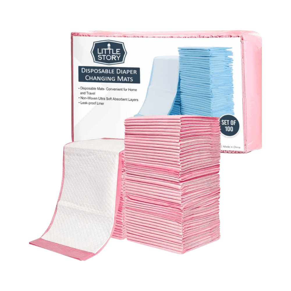 Little Story Disposable Diaper Changing Mats 100Pcs - Pink
