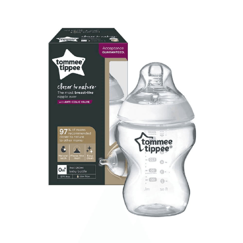 Tommee Tippee Closer To Nature Clear Feeding Bottle 260ml
