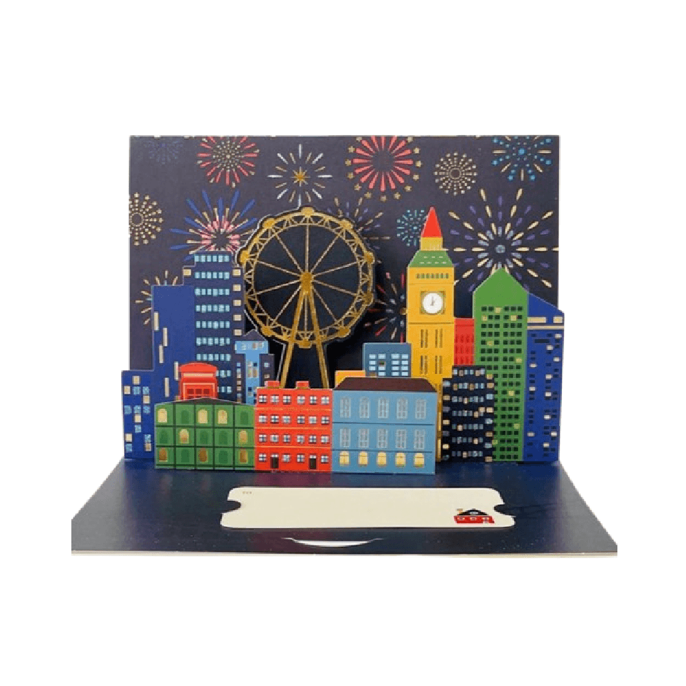 3D Fireworks Greeting Card