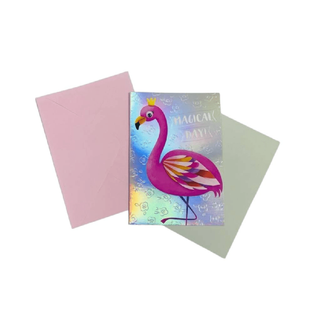3D Flamingo Design Magical Day Card